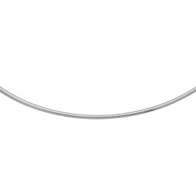 14 Karat White Gold 2.0mm 16 Inch Round Omega Chain Necklace