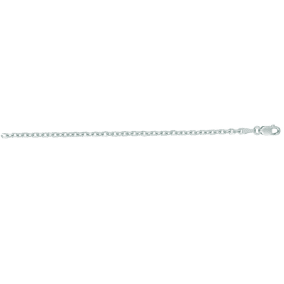 14 Karat White Gold 2.30mm 16 Inch Cable Link Chain Necklace
