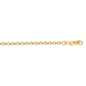 14 Karat Yellow Gold 2.30mm 16 Inch Rolo Link Chain Necklace