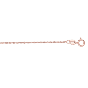 14 Karat Rose Gold 1.0mm 16 Inch Singapore Chain Necklace