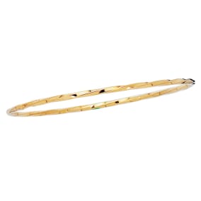 14 Karat Yellow Gold 2.50mm 8 Inch Shiny Twisted Round Tube Stackable Bangle