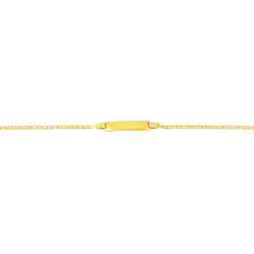 14 Karat Yellow Gold 6 Inch Children's Shiny Mariner Link ID Bracelet