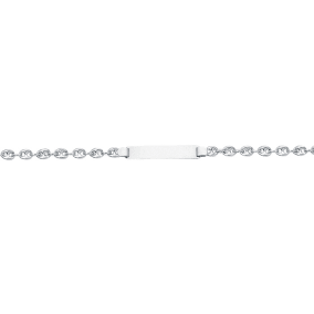 14 Karat White Gold 6 Inch Children's Shiny Puffed Mariner Link ID Bracelet