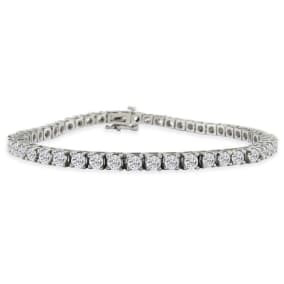 6 Carat Natural Diamond Tennis Bracelet In 14 Karat White Gold
