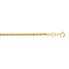 14 Karat Yellow Gold 2.0mm 16 Inch Light Weight Rope Chain