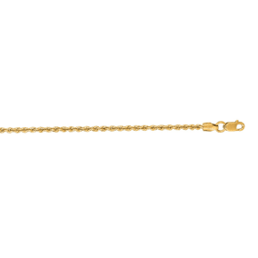 14 Karat Yellow Gold 2.0mm 16 Inch Solid Rope Chain