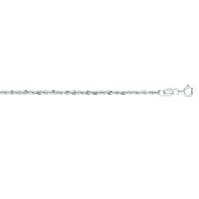 14 Karat White Gold 1.50mm 20 Inch Light Weight Rope Chain