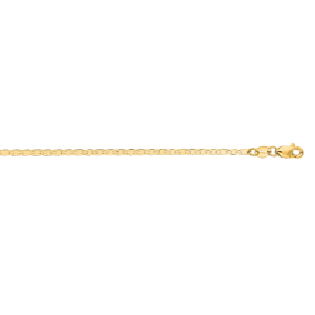 14 Karat Yellow Gold 1.7mm 10 Inch Diamond Cut Mariner Link Chain Anklet