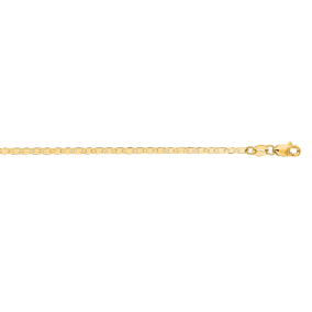 14 Karat Yellow Gold 1.7mm 20 Inch Diamond Cut Mariner Link Chain