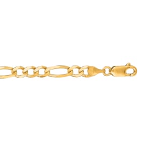 14 Karat Yellow Gold 4.50mm 20 Inch Diamond Cut Classic Figaro Chain