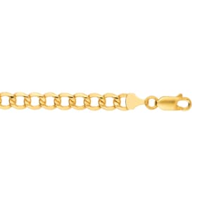 14 Karat Yellow Gold 6.20mm 8 Inch Light Curb Chain