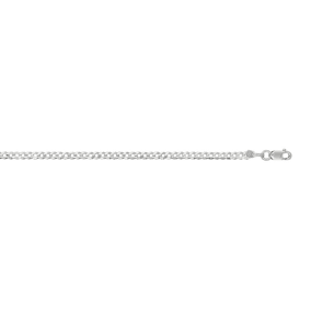 14 Karat White Gold 2.60mm 10 Inch Comfort Curb Chain Anklet