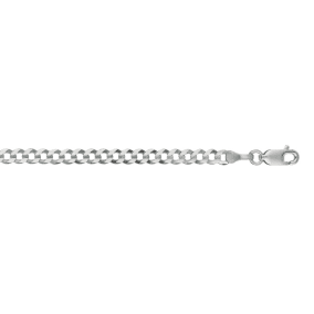 14 Karat White Gold 3.60mm 7 Inch Comfort Curb Chain