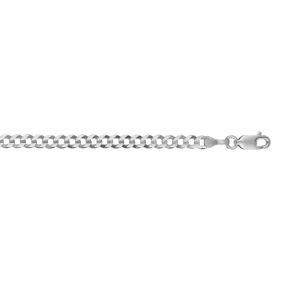 14 Karat White Gold 3.60mm 22 Inch Comfort Curb Chain
