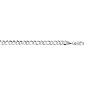 14 Karat White Gold 4.70mm 20 Inch Comfort Curb Chain