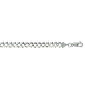 14 Karat White Gold 5.70mm 8.50 Inch Comfort Curb Chain