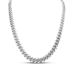 14 Karat White Gold 6.50mm 24 Inch Light Miami Cuban Chain