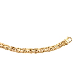 14 Karat Yellow Gold 9.0mm 8 Inch Shiny Byzantine Bracelet