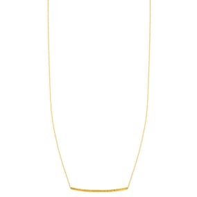 14 Karat Yellow Gold 17 Inch Diamond-Cut Curved Bar Necklace