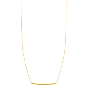 14 Karat Yellow Gold 17 Inch Diamond-Cut Curved Bar Necklace