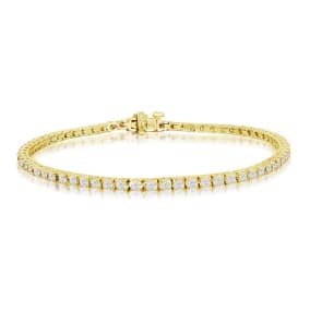 3 Carat Diamond Tennis Bracelet In 14 Karat Yellow Gold, 7 Inches