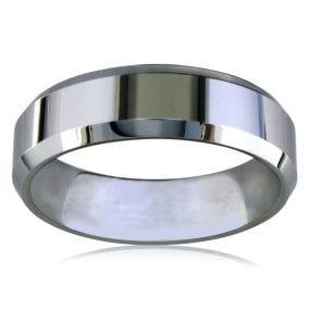 7mm Beveled Tungsten Men's Wedding Band