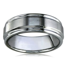 8mm Brush Finished Tungsten Wedding Band