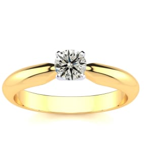 1/3 Carat Natural Diamond Engagement Ring in 14K Yellow Gold