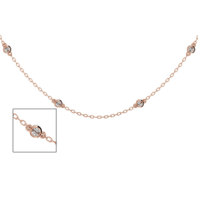 14 Karat Rose Gold 1/2 Carat Diamonds By The Yard Necklace, 16-18 Inches