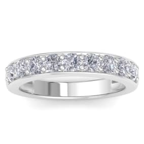 1 Carat Diamond Wedding Band In 14 Karat White Gold