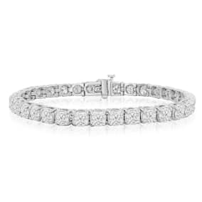 13 Carat Natural Diamond Tennis Bracelet In 14 Karat White Gold, 8 Inches