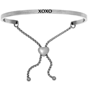 Silver "XOXO" Adjustable Bracelet