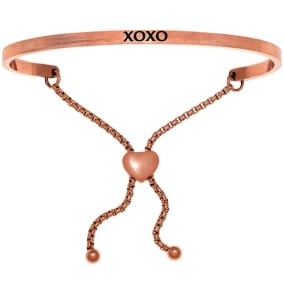 Rose Gold "XOXO" Adjustable Bracelet