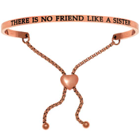 Rose Gold "THERE IS NO FRIEND LIKE A SISTER" Adjustable Bracelet