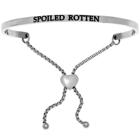 Silver "SPOILED ROTTEN" Adjustable Bracelet