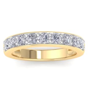 1 Carat Diamond Wedding Band In 14 Karat Yellow Gold