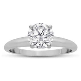 1 Carat Natural Diamond Round Engagement Rings In 14K White Gold