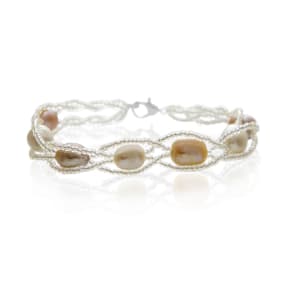 8mm Freshwater Cultured Pearl and Fine Crystal Bracelet