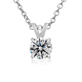 Nearly 1/2ct Colorless Natural Diamond Solitaire Pendant in 14k White Gold. Fantastic Value!
