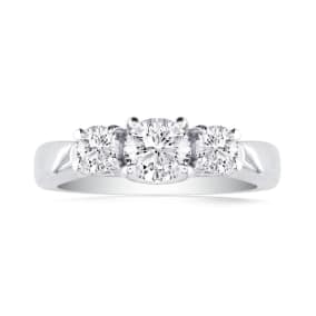 1/4ct Three Diamond Ring in White Gold
