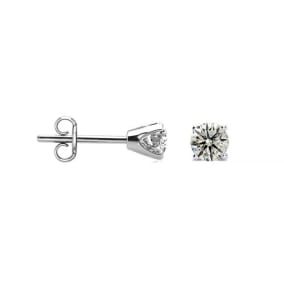 Nearly 1/3 Carat Diamond Studs In Sterling Silver