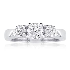 1/2ct Engagment Three Diamond Ring in 14k White Gold