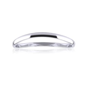 10K White Gold 1.5MM Comfort Fit Curved Double Wave Thumb Rings