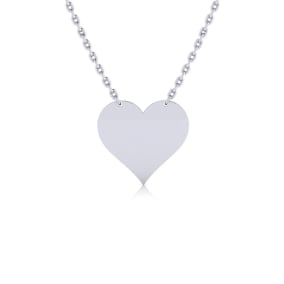 Sterling Silver Heart Necklace, 18 Inches