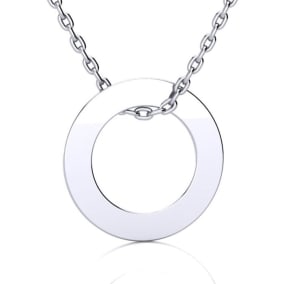 Sterling Silver Endless Circle Necklace With Free Custom Engraving, 18 Inches