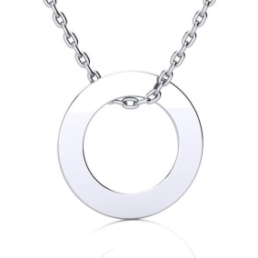 Sterling Silver Endless Circle Necklace, 18 Inches