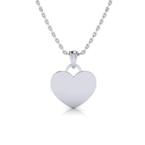 Sterling Silver Heart Tag Necklace, 18 Inches