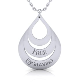 Sterling Silver Triple Teardrop Necklace, 18 Inches