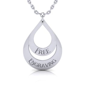 Sterling Silver Double Teardrop Necklace, 18 Inches