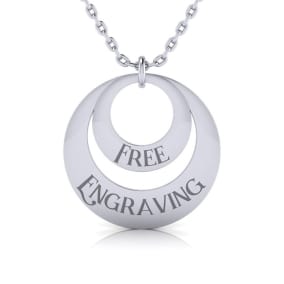 Sterling Silver Duet Circle Necklace, 18 Inches